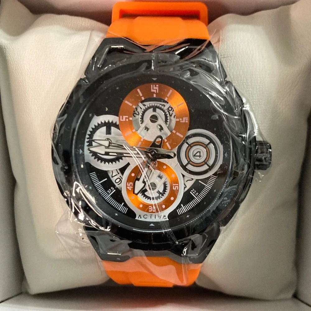Activa Men's Watch - 44mm Case - Orange Band (ACW9349-001)